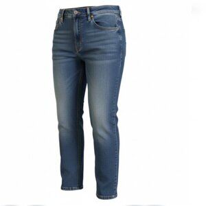 Focus Lifestyle Womens Jeans Sz 10 Blue Denim Slim Fit Stretch Plain Back Pocket